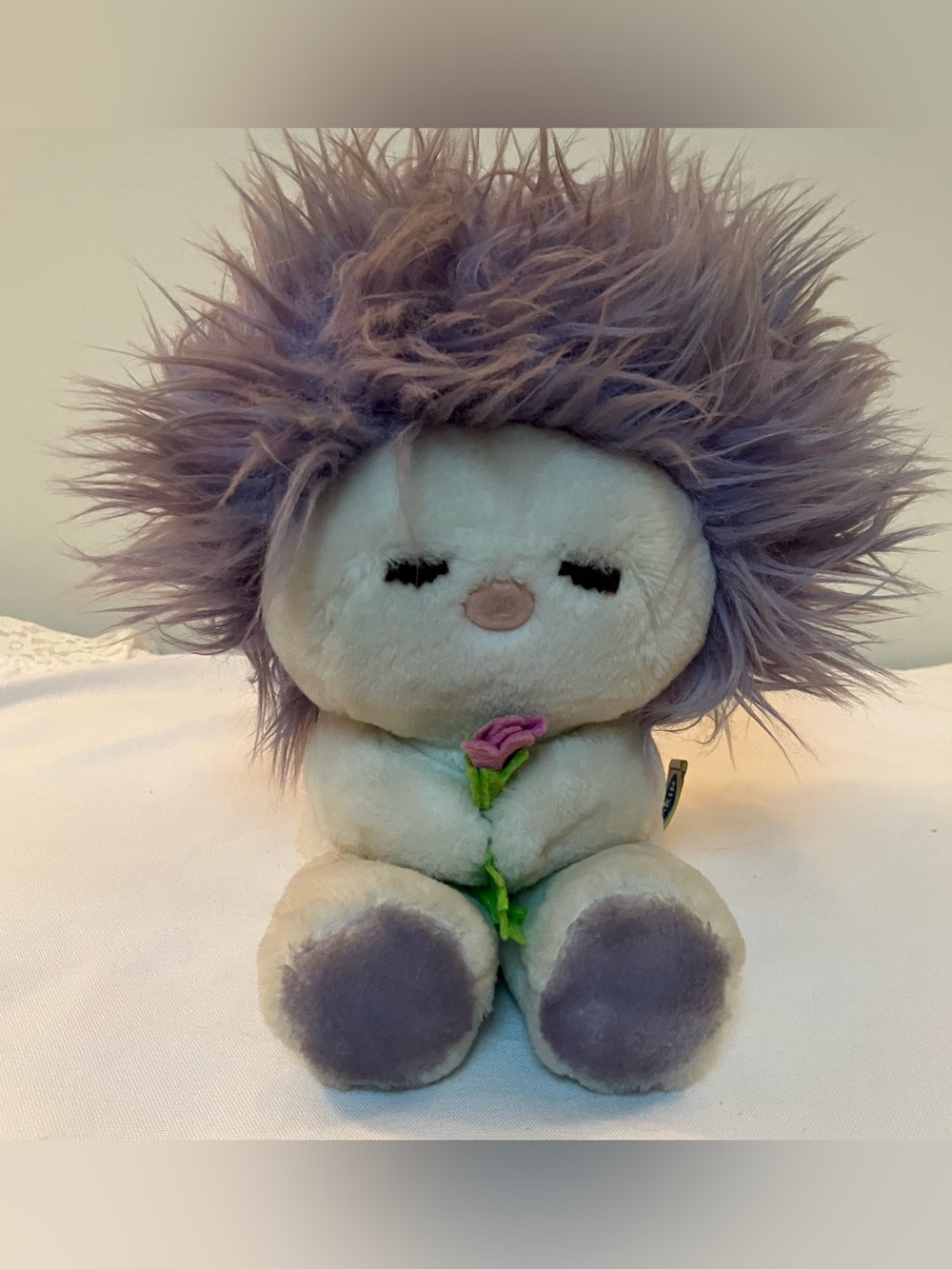 VTG 1982 Dakin Frou Frou Nature Babies Plush Purple Wild Hair  Flower